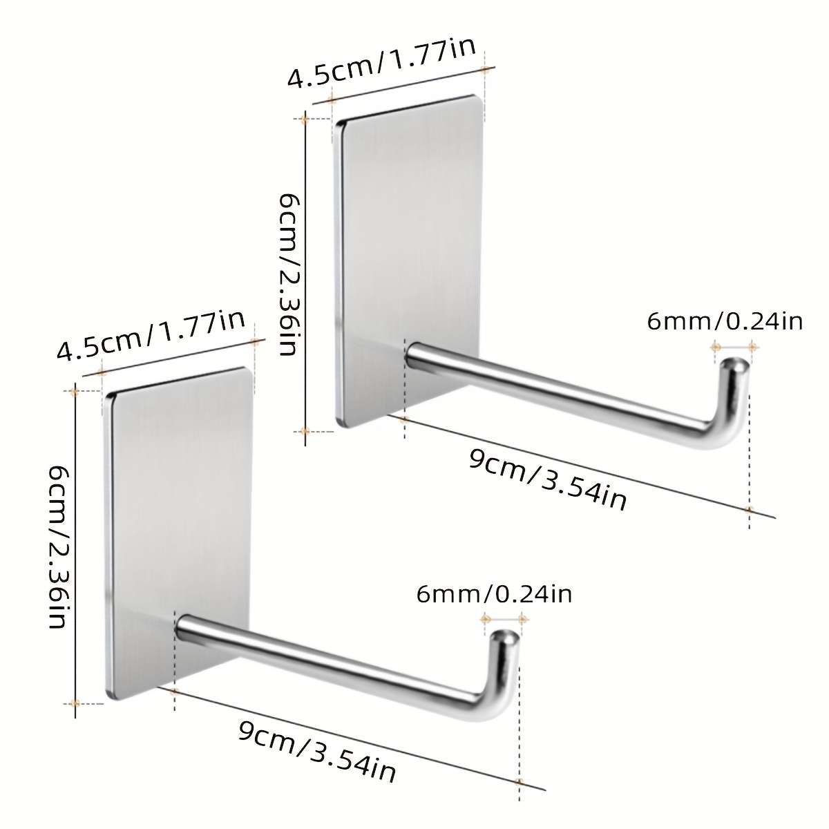 Hook Upstyle 4.5 X 6Cm Style B 9Cm Quantity 2Pcs