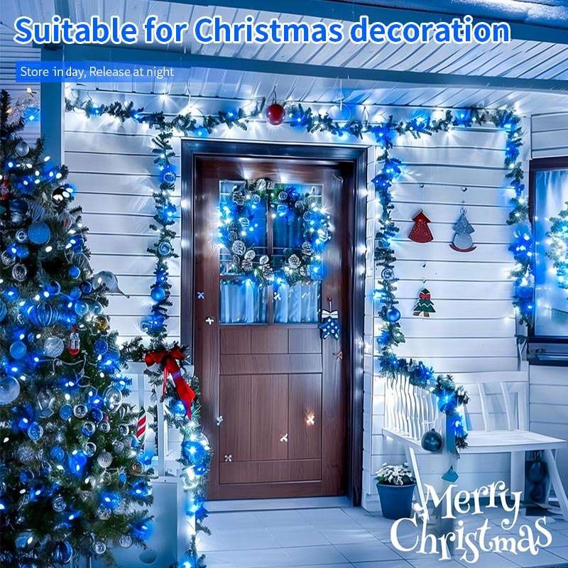String Lights Color 2Pack   Blue And White Size2* 50Leds 7M 23Ft
