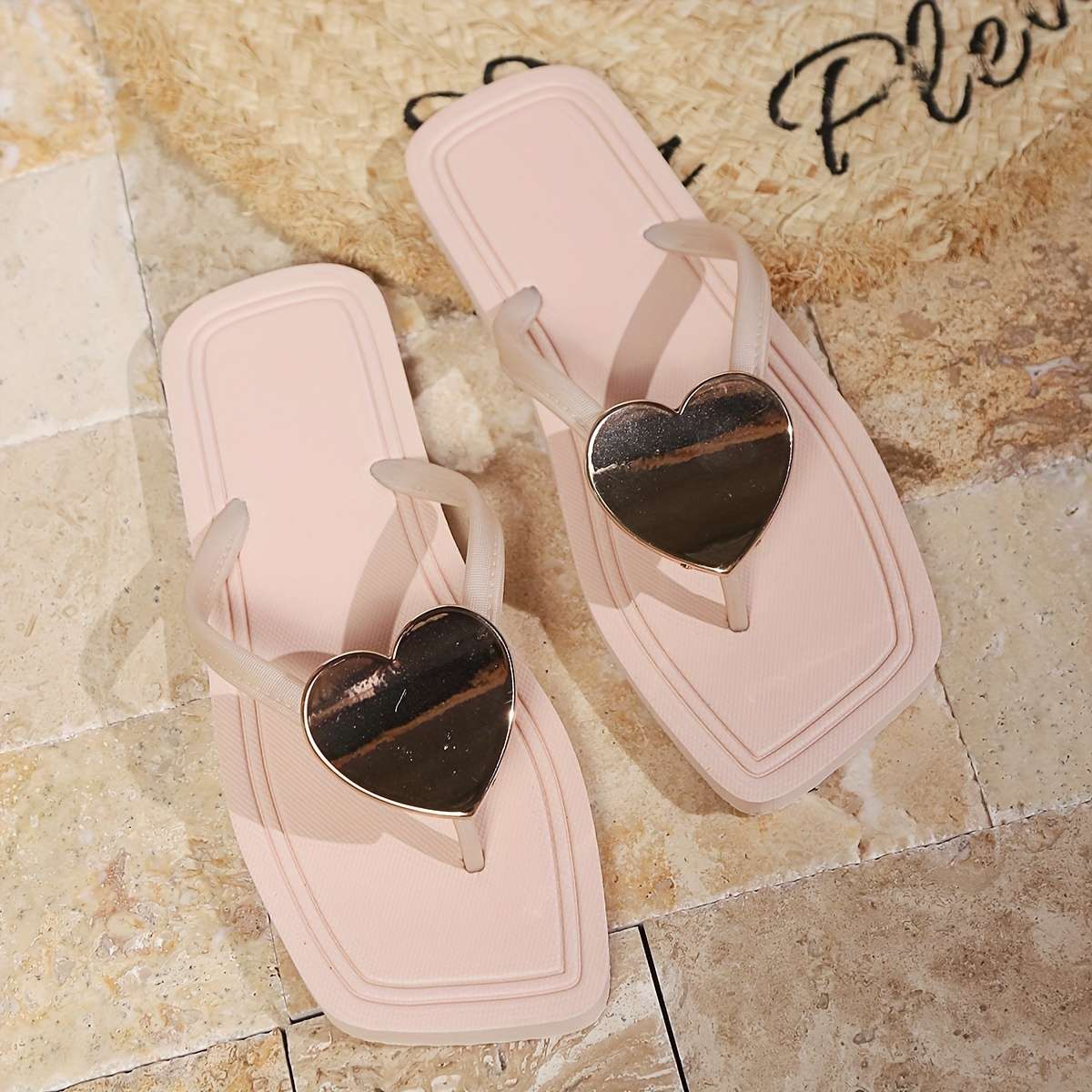 Ladies Summer Flip Flops Black Uk 7.5-8