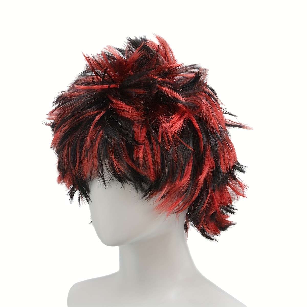 Black And White Mens Wigs Hair Length 25.4Cm