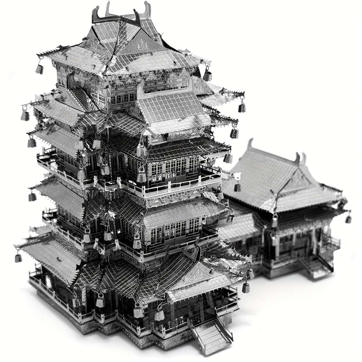 Building Toy Architectural Model Toy Set Color Silvery Yuejiang Tower