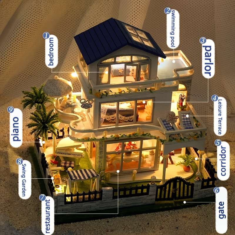 3D Building Model Puzzle Set Color Style1