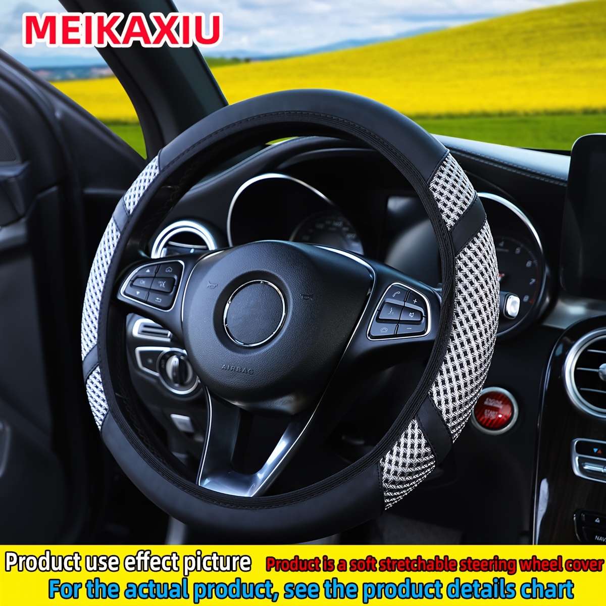 Car Steering Wheel Cover Light Gray