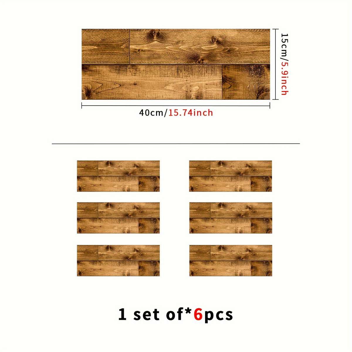 Self Adhesive Floor Stickers 15.01*40.01 Cm*6Pcs