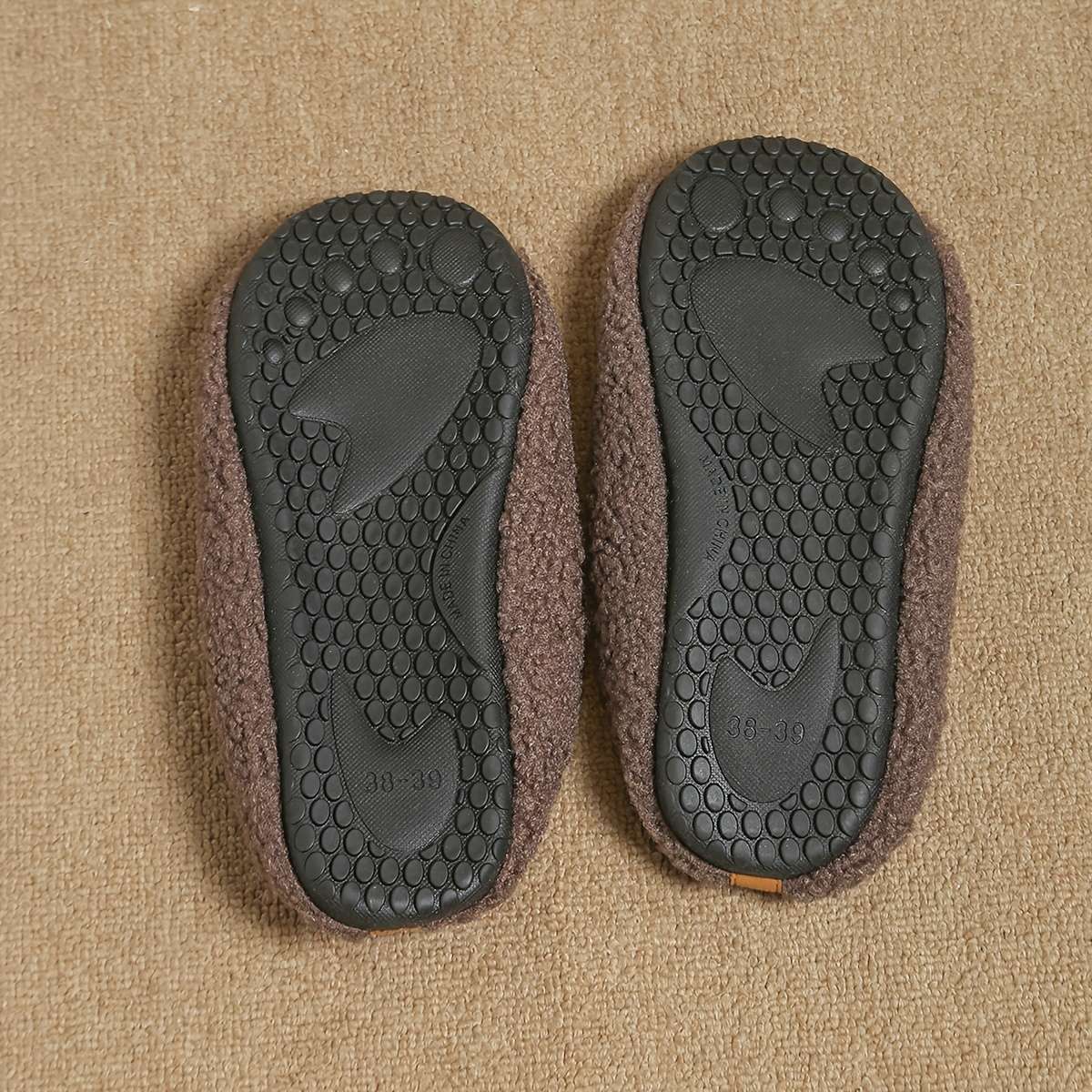 Cotton Slippers Color Round Mouthtender Red Sizeuk 6.5-7
