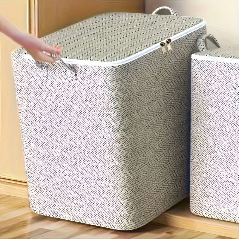 2Pcs 2 Pack Heavy Duty Fabric Storage Bins Foldable Gray