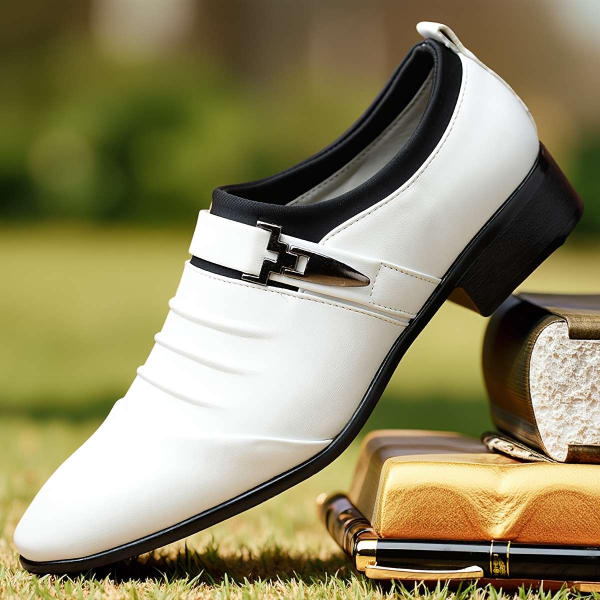 Mens Leather Shoes Color White Sizeuk 9.5
