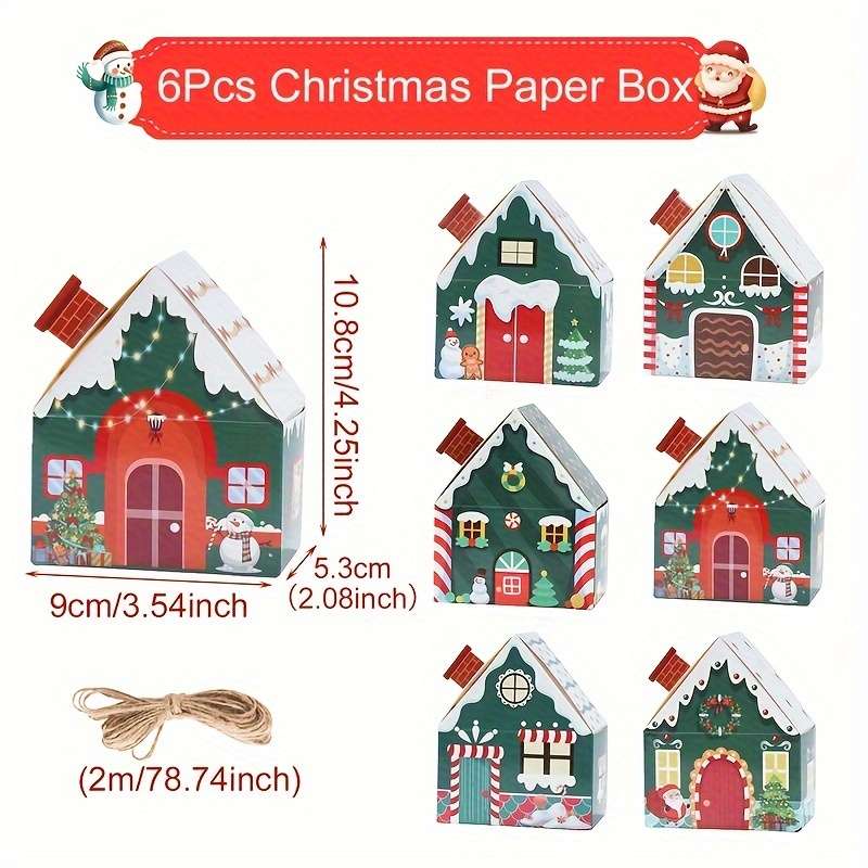 Christmas Gift Boxes Model 6Pcs White