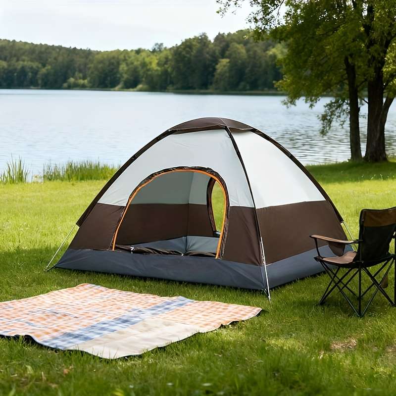 Premium Dome Shaped Matched One Room Two Door Tent Can Be Thrown Opened Co Blue