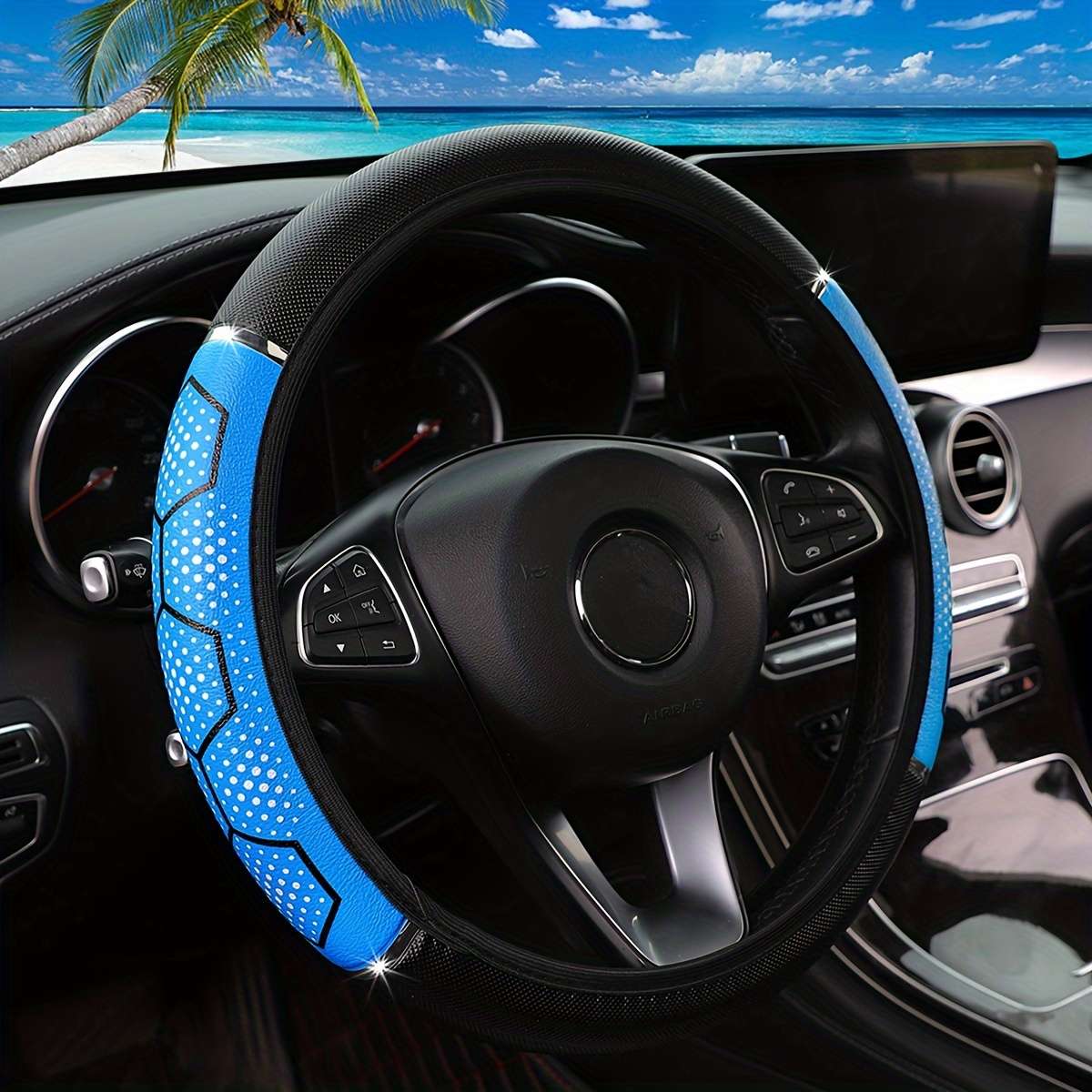Car Steering Wheel Cover Blue