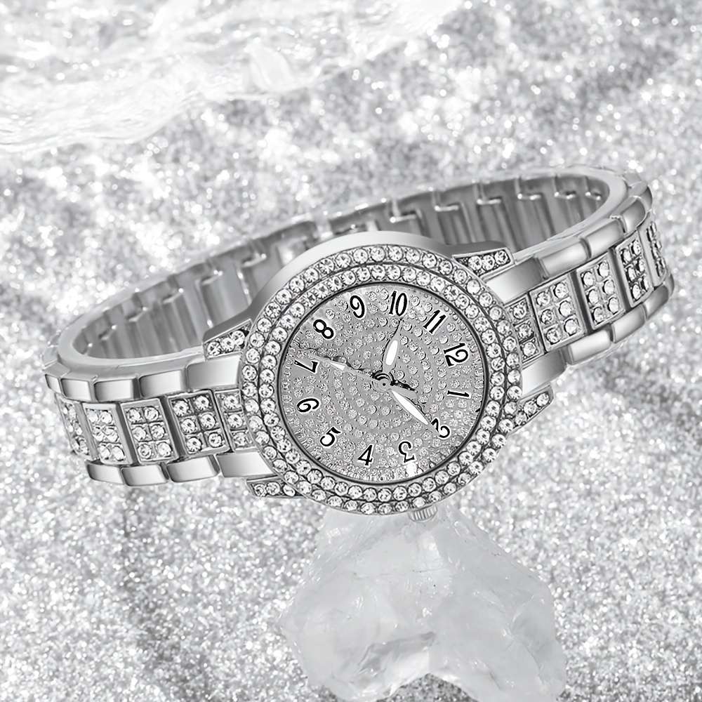 Classic Women Quartz Watch Rhinestone Heart Jewelry Alloy Dial 3