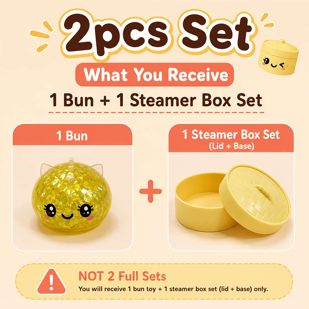Squeezable Toys Items Random Colors And Styles Style 2Pcs1Steamed Bun 1 Steamer Basket