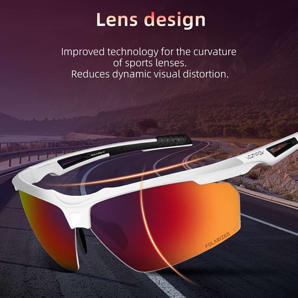 Cycling Glasses Color White Frame Purple Lens