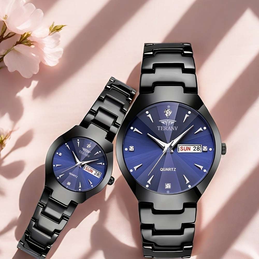 2Pcs Classic Couple Watches