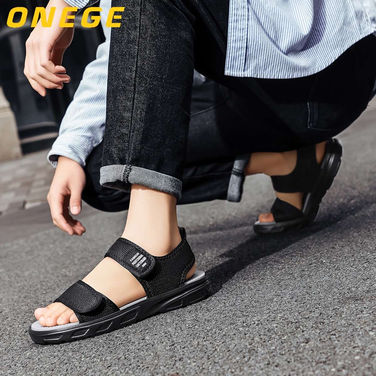 Sandals Color Black Gray Size Uk 9
