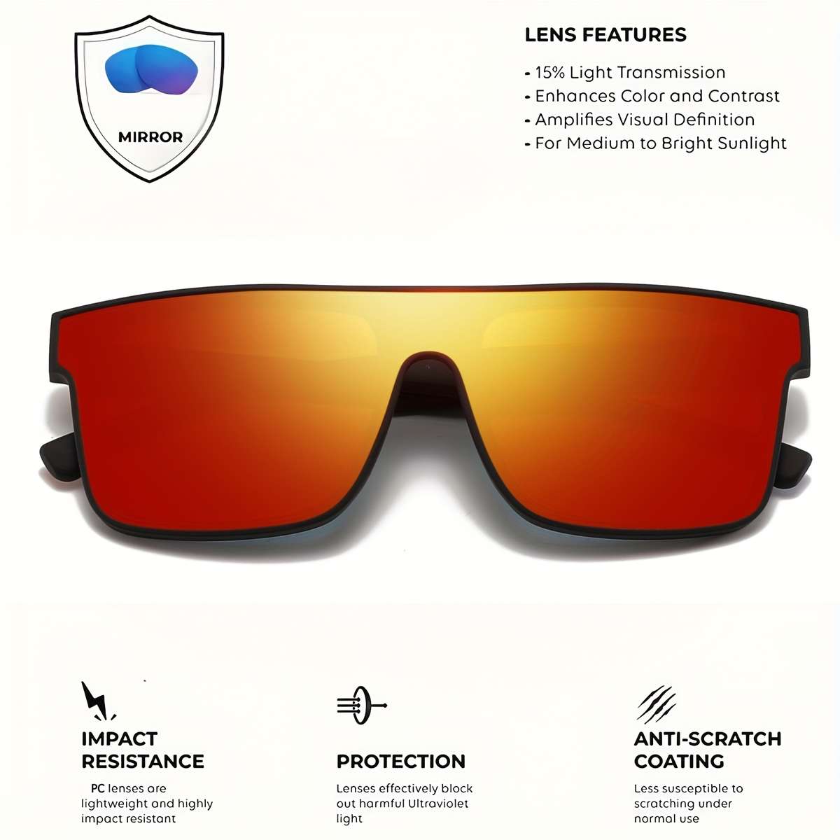 Mens Glasses Color C7 Golden Mirror