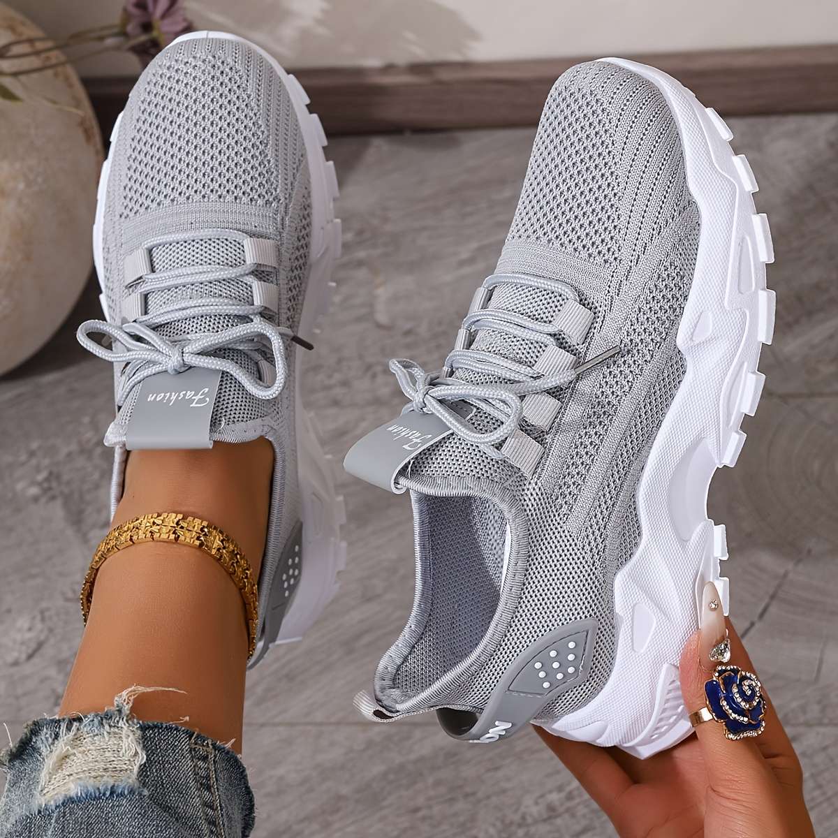Women S Sneakers Color Grey Sizeuk 7