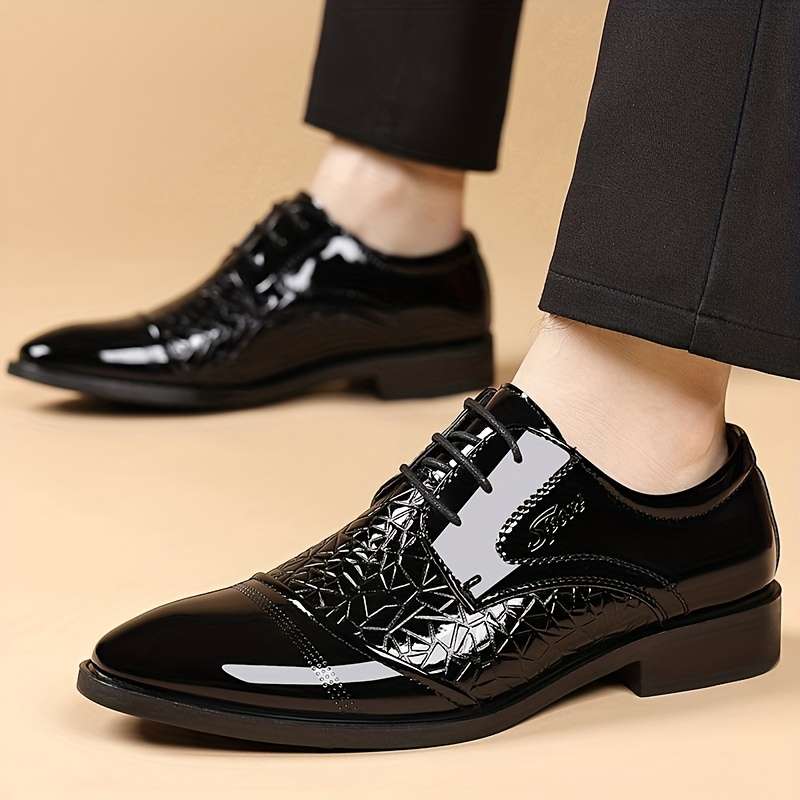 Mens Leather Shoes Color Black Sizeuk 5.5