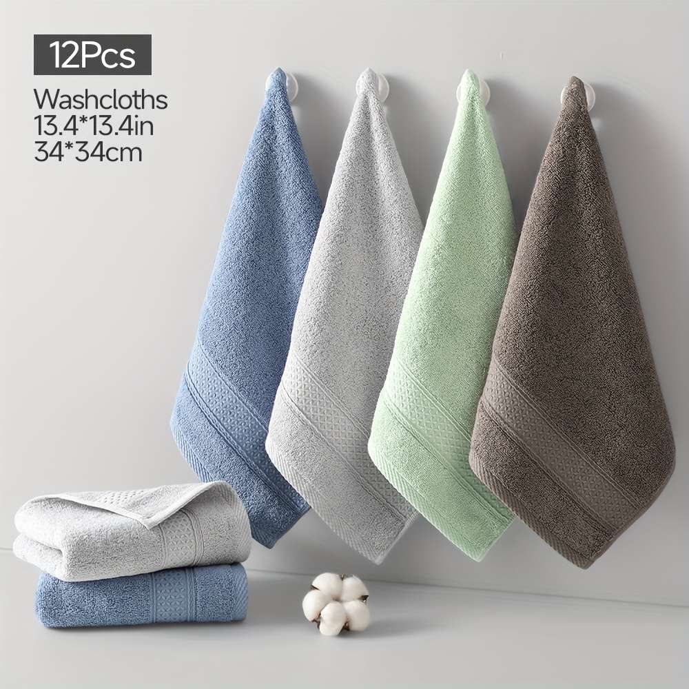 Towel Color 12Pcs Gray*3Green*3Blue*3Brown*3