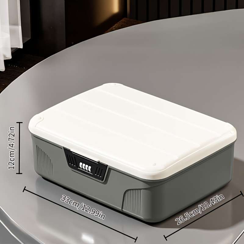 Safety Storage Box Model Width 46.8Cm 18.43In   Gray   With Password Lock