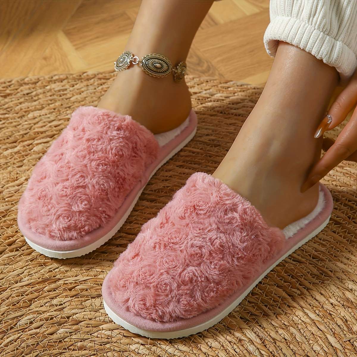 Cotton Slippers Color Grey Sizeuk 6.5-7