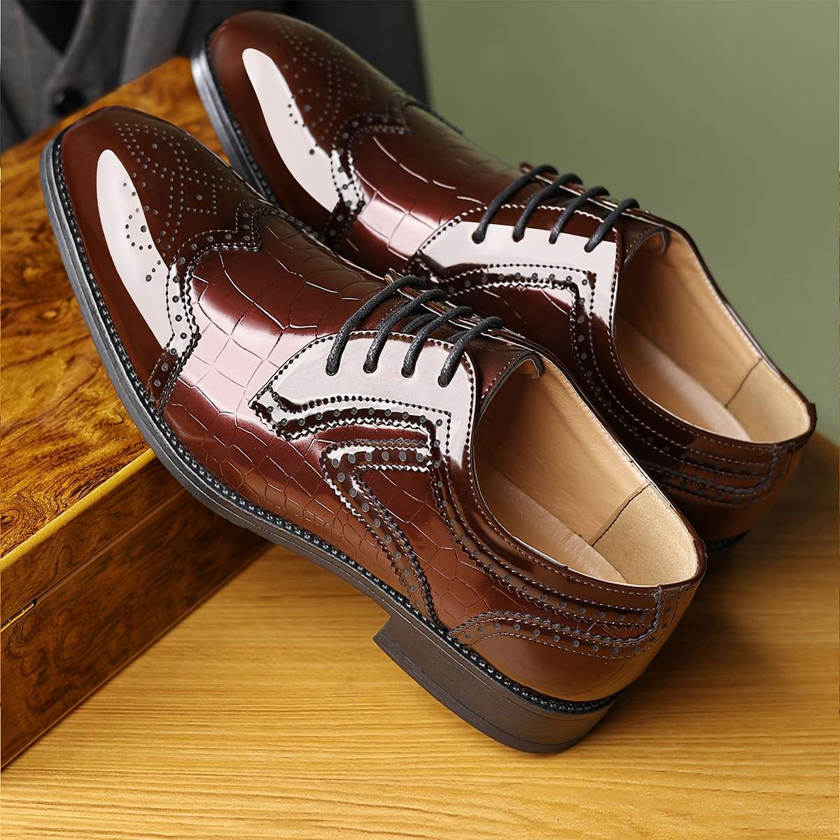 Mens Leather Shoes Color Black Sizeuk 10