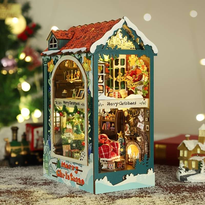 3D Building Model Puzzle Set Style Merry Christmas