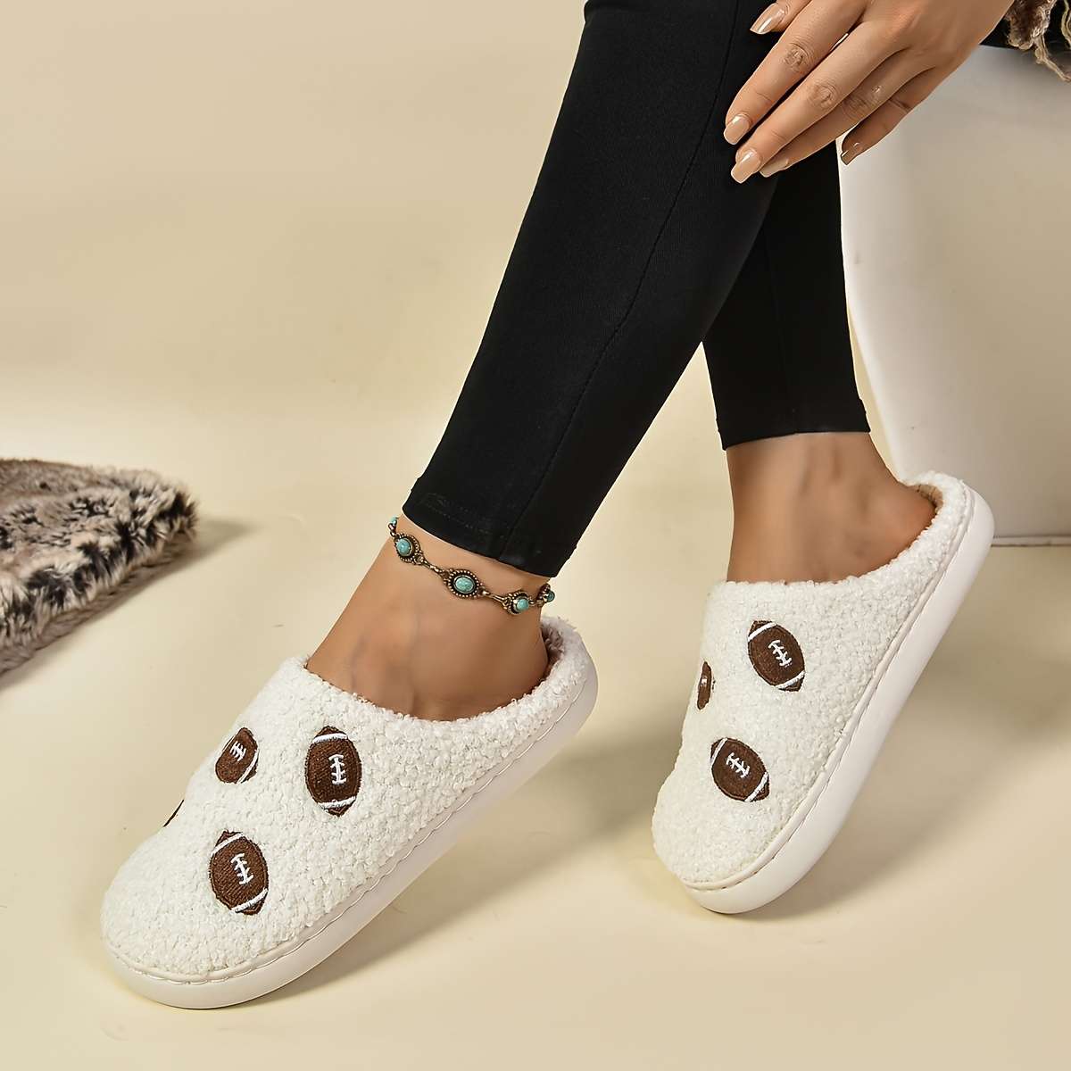 Cotton Slippers Color Grey Sizeuk 7.5-8