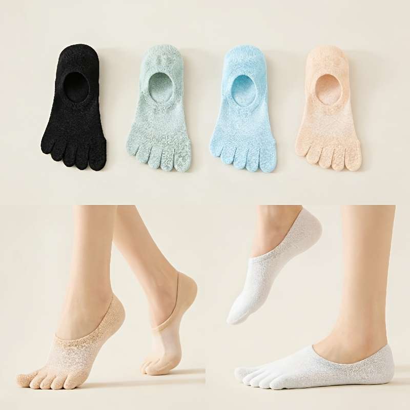 Women S Socks Color 5 Pairs Whiteblackgreenblueflesh Size Onesize