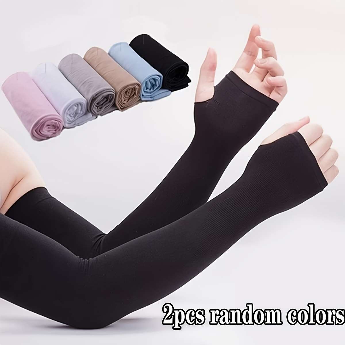 Sunscreen Sleeves Color 2Pcs Random