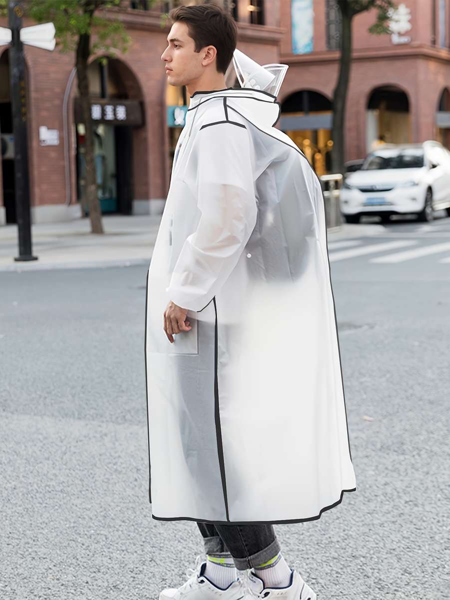 Raincoat Transparent Black Border Size L