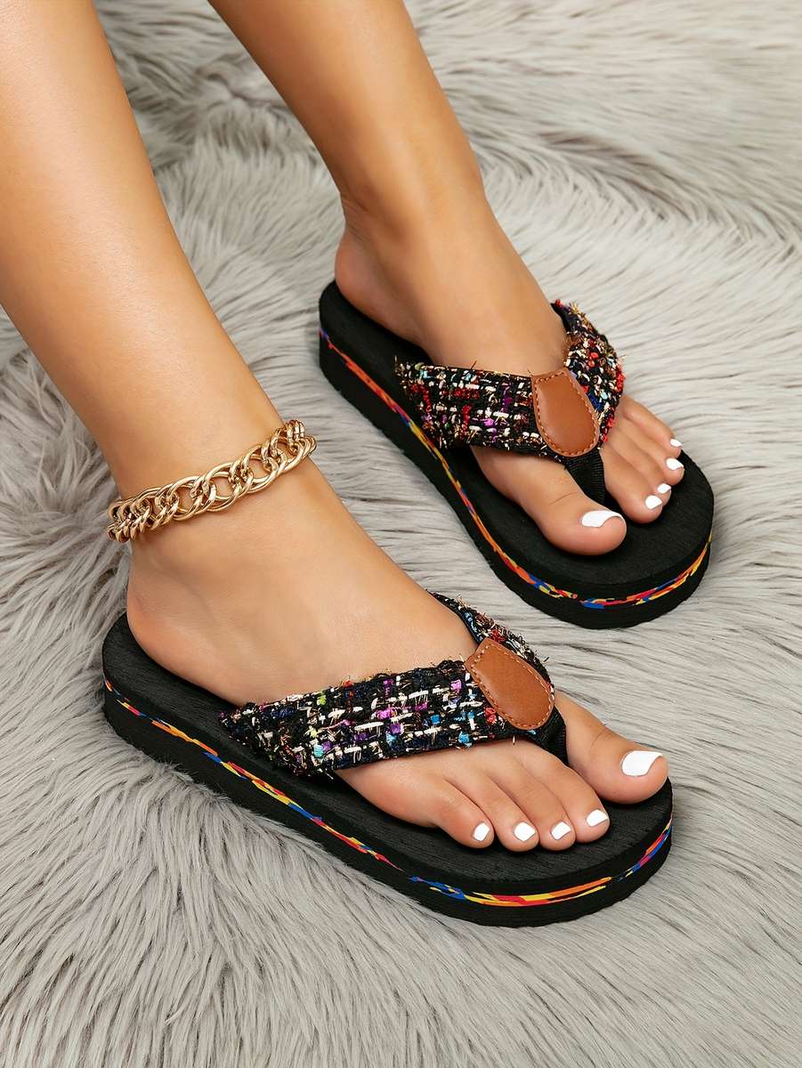 Ladies Summer Flip Flops Black Uk 3.5