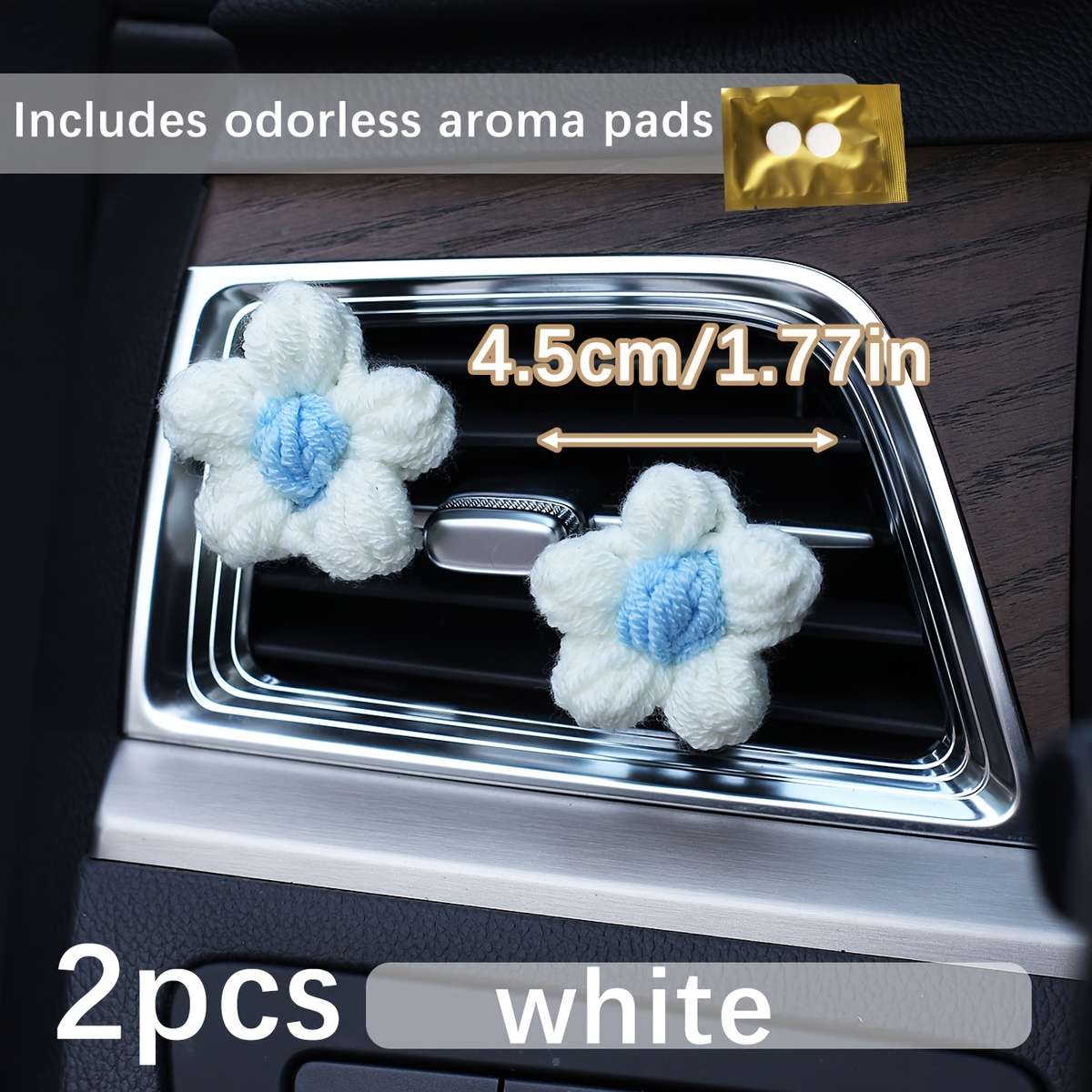 Car Interior Decor Color 2Pcs White