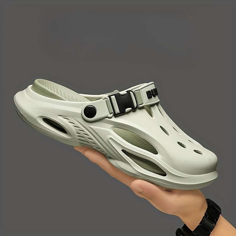 Men Slippers Summer Style Gray Black Size Uk 7.5 To 8