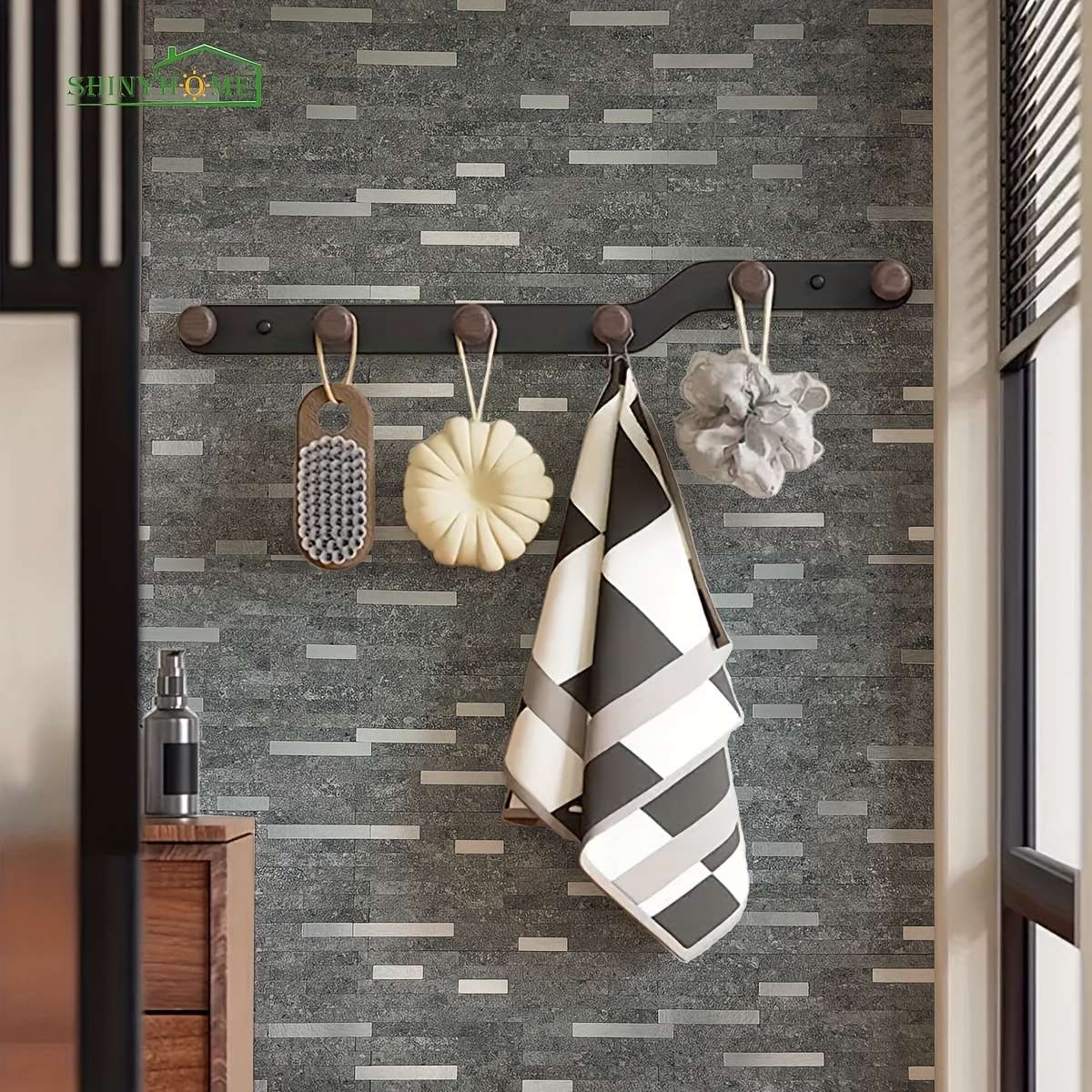 30PCS Vintage Removable Glossy Peel And Stick Wallpaper Like Vinyl Home Decor