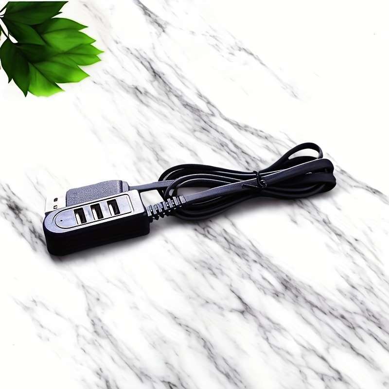 1pc 30cm 3in1 USB Multi-Port Adapter Cable 3 USB Charging with Data Transfer Night Light Car