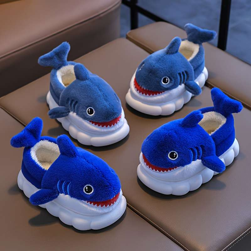 Breathable Memory Foam Cute Cartoon Shark Plush Slippers For For Indoo Spec 528
