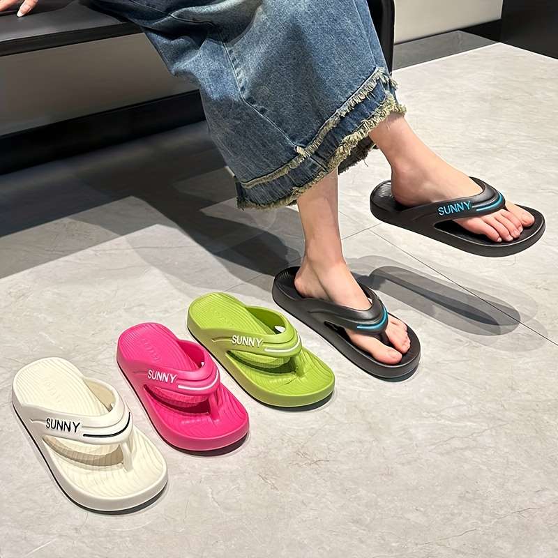 Ladies Summer Flip Flops White Uk 6.5-7