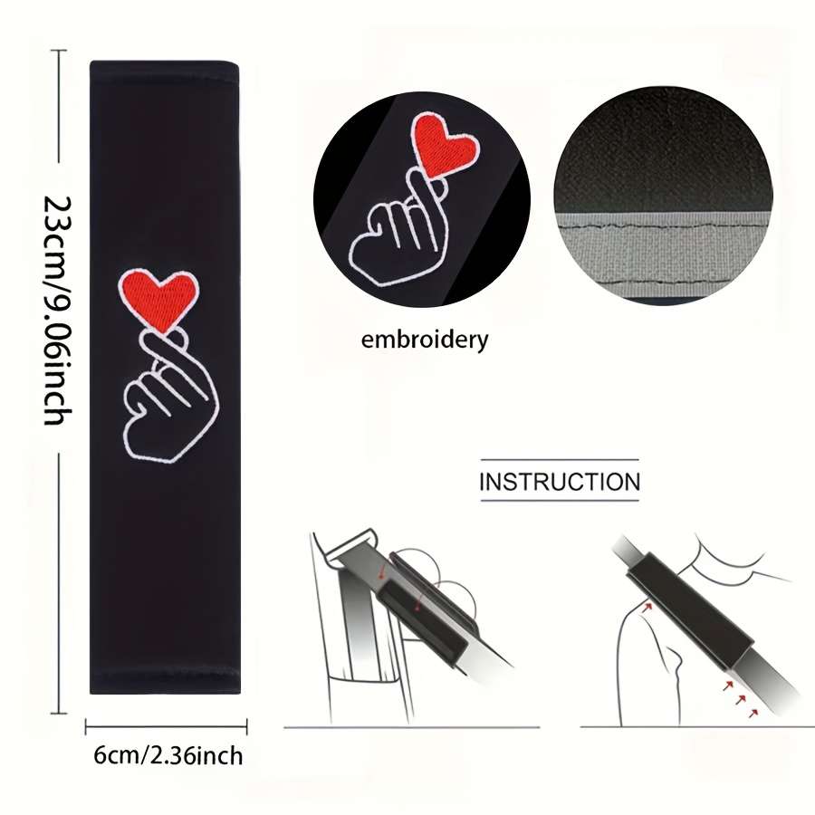 Car Seat Belt Covers 2Pcs Heart