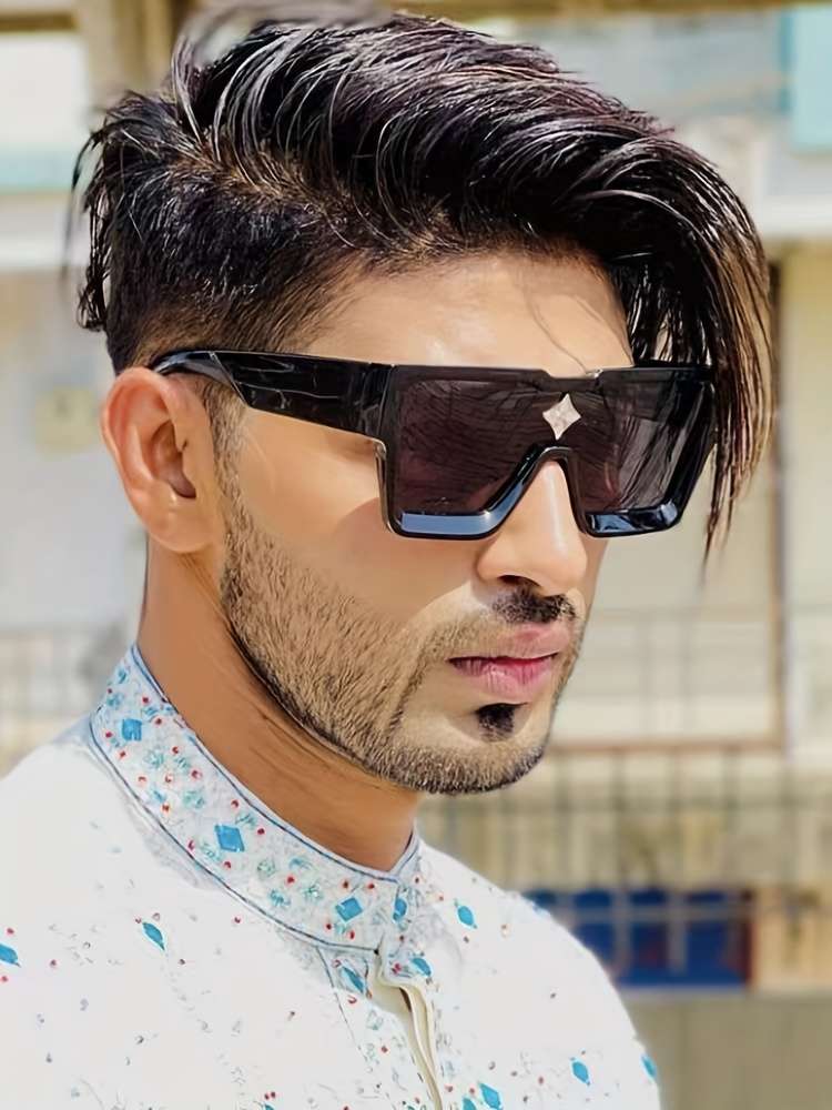 Mens Glasses Color Gradient Frame Gradient Gray  Add  Mirror Cloth