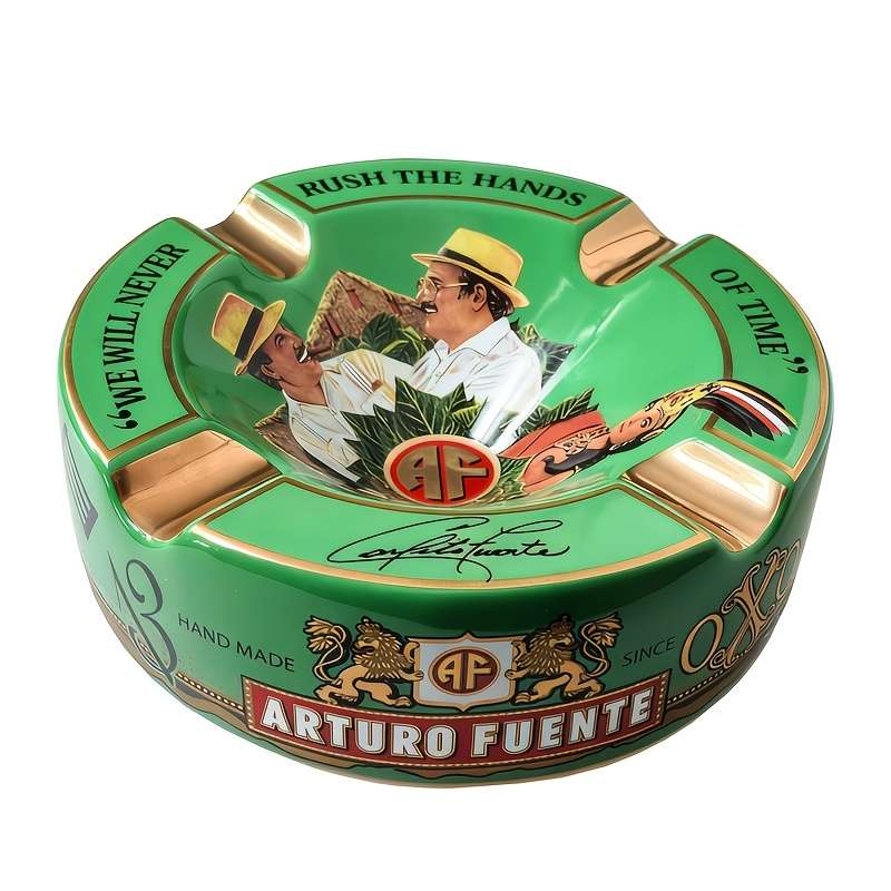 Classic Luxury Ceramic Cigar Ashtray Large Round Multi Slot Design With Gift
