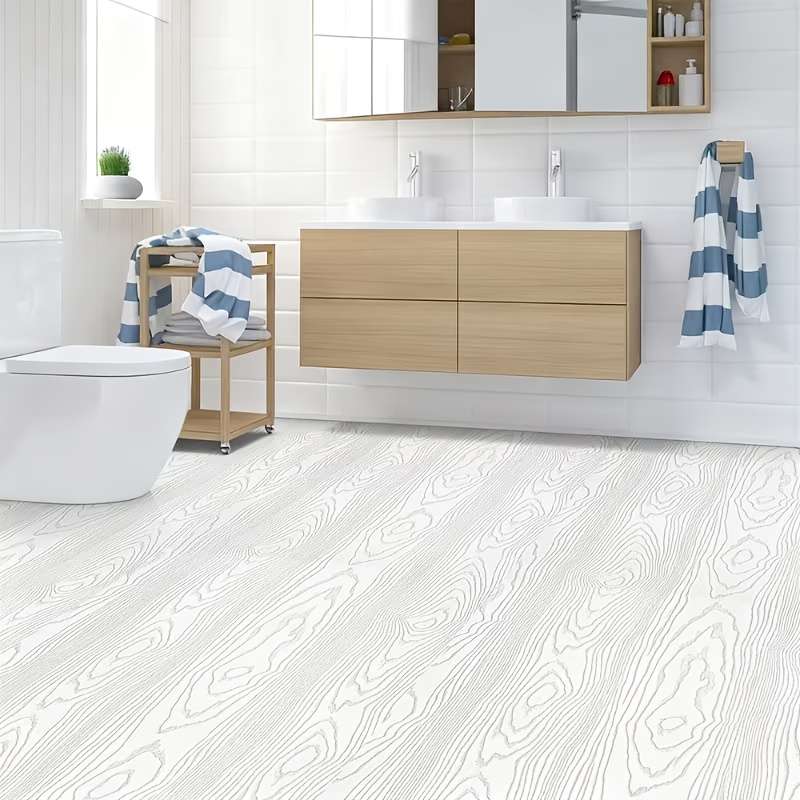 Self Adhesive Floor Stickers Gray White Walnut 39.98Cm*3.0Meter *3Rolls