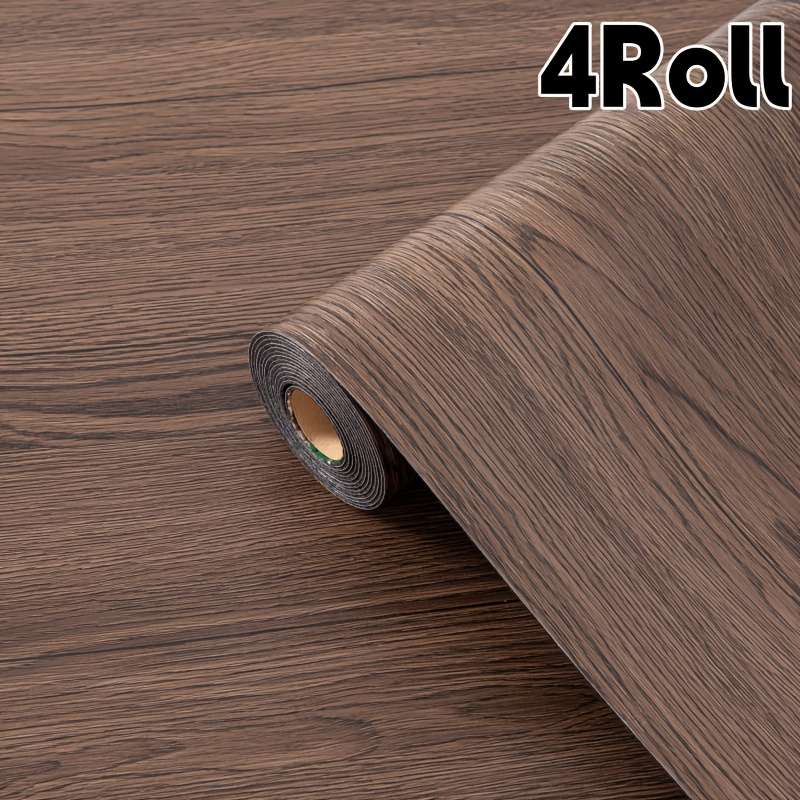 Self Adhesive Floor Stickers Dark Coffee Walnut Wood 4Roll