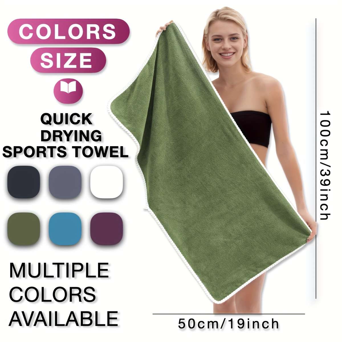 Towel Color Purple 3Pcs 50*100Cm