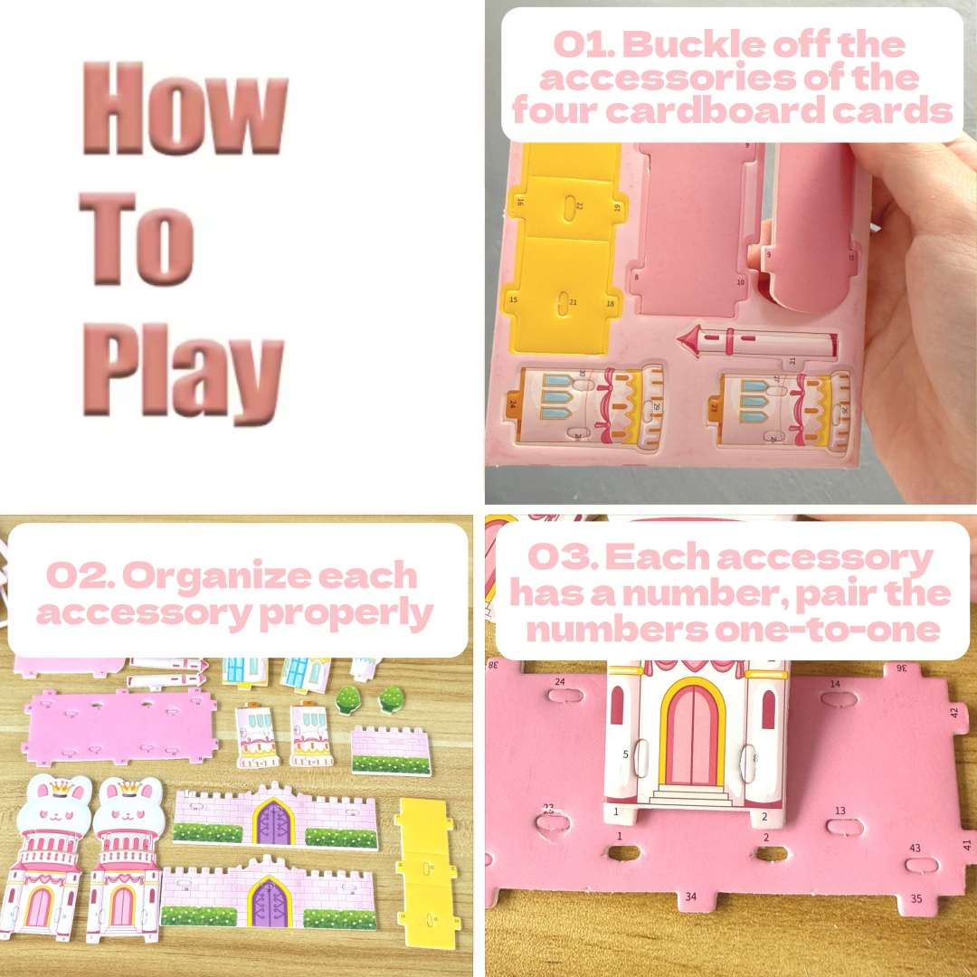 3D Building Model Puzzle Set Model Random Quantity 4 Pcs