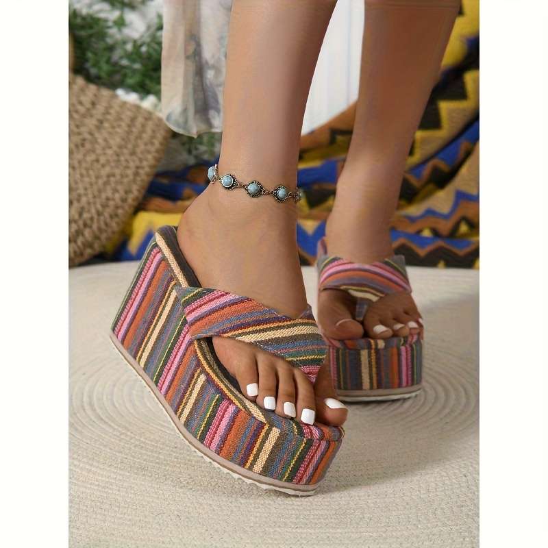 Ladies Summer Flip Flops Multi Color Uk 7