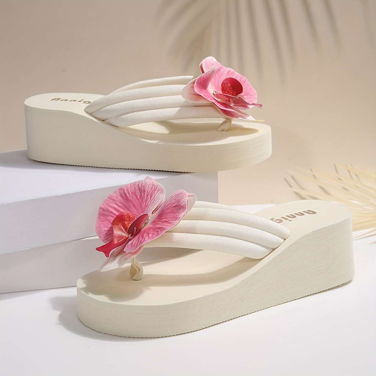 Ladies Summer Flip Flops White Uk 6