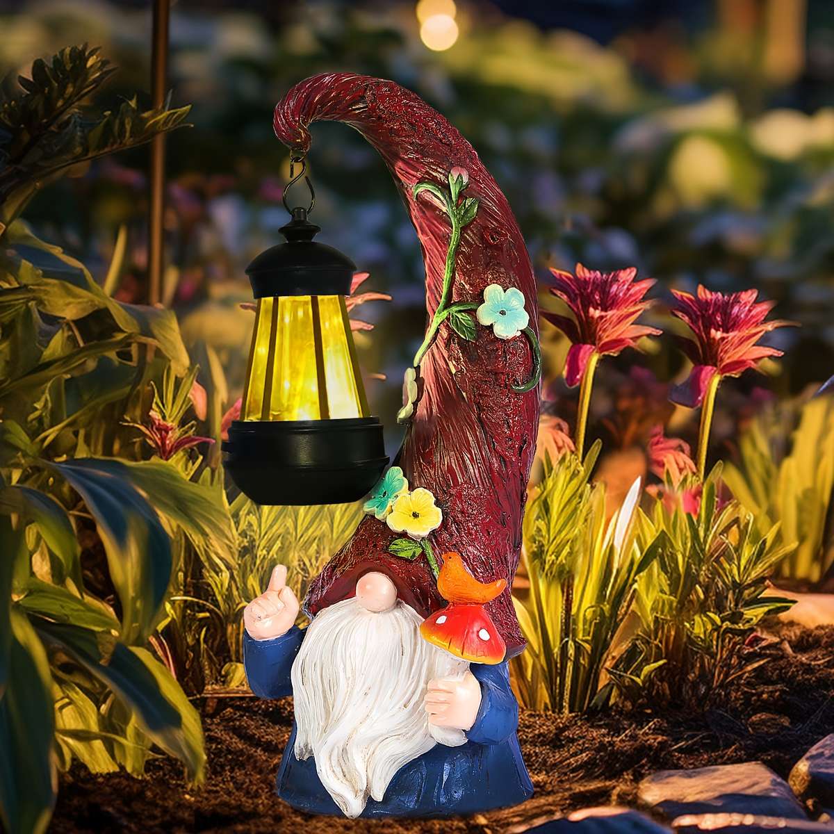 Pack Solar Gnome Statue Light Ipx4