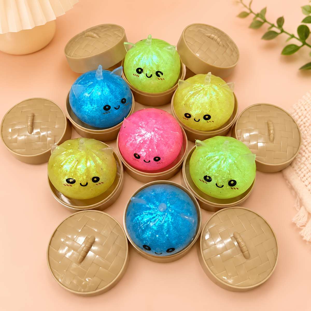 Squeezable Toys Items Random Colors And Styles Style 2Pcs1Steamed Bun 1 Steamer Basket