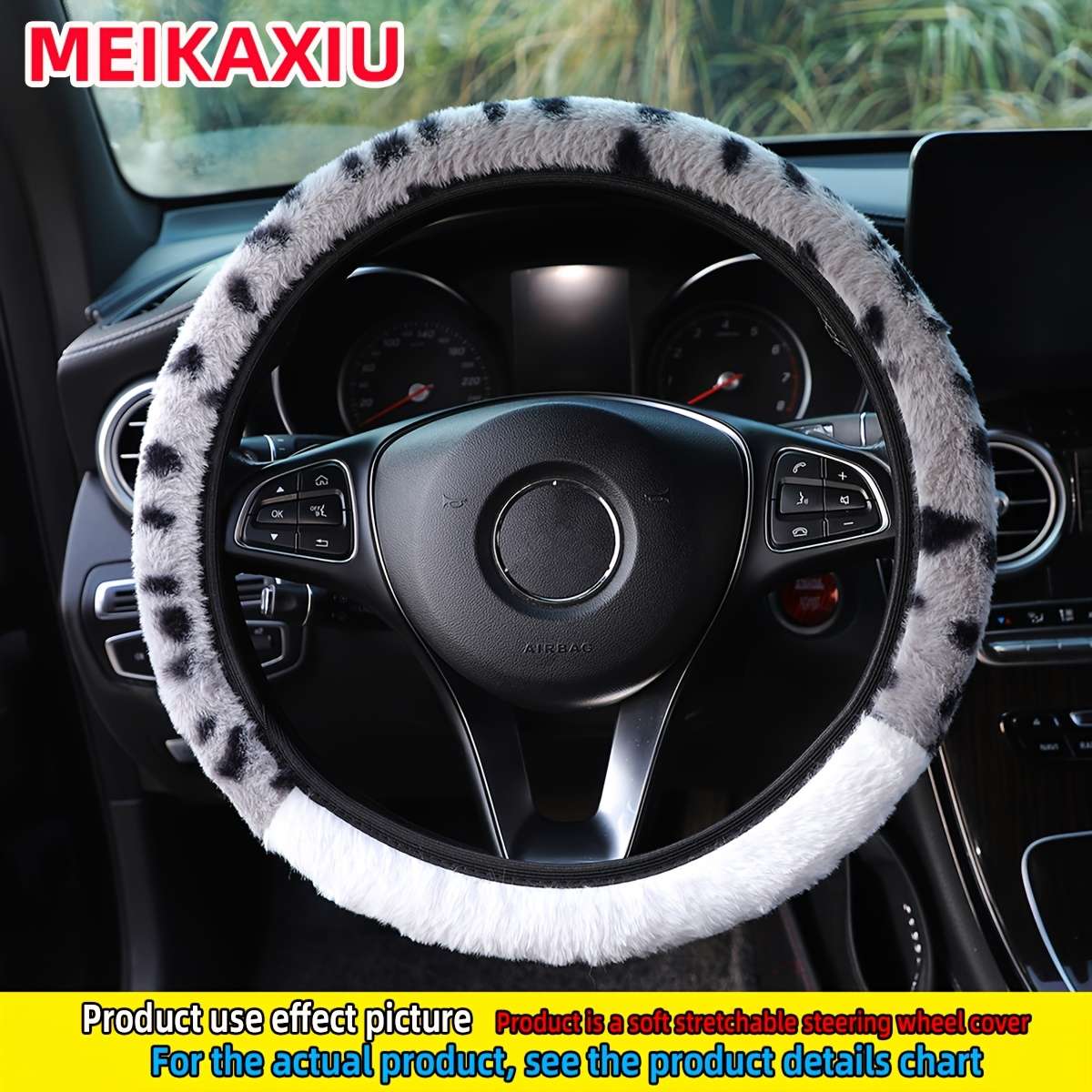 Car Steering Wheel Cover Gray